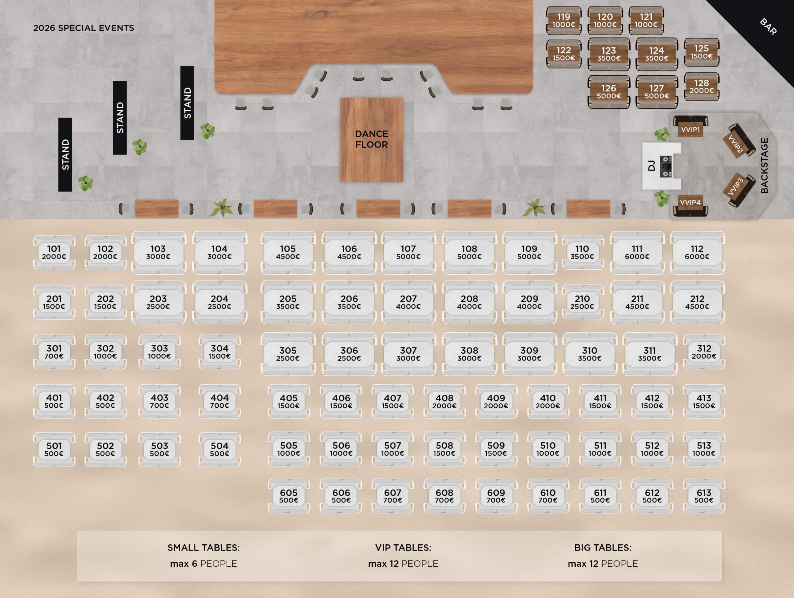 Tropicana Mykonos VIP Tables - 2026 Special Events